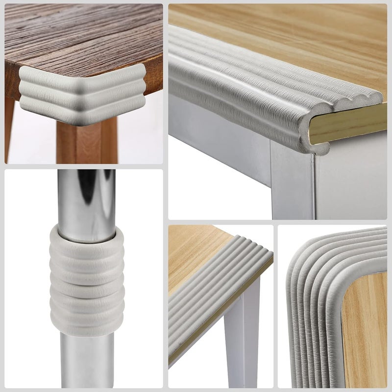 Dovesail Baby Proofing Edge Corner Protector, 16.4 ft Edge Guards Padding with 3M Adhesive, Extra-Wide Soft Rubber Foam Padding, Furniture,Sharp Edge Safety Corner Edge Bumper Guard-Gray - Image 2